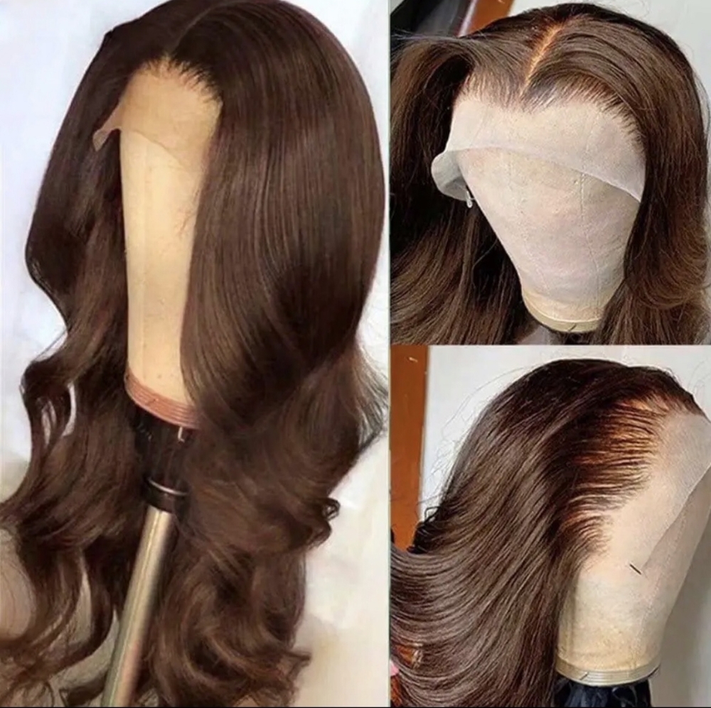 Glueless Auburn Brown Lace front Human Hair Wig